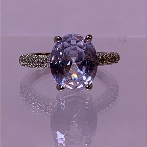 Elegant Silver and Purple Gemstone Ring